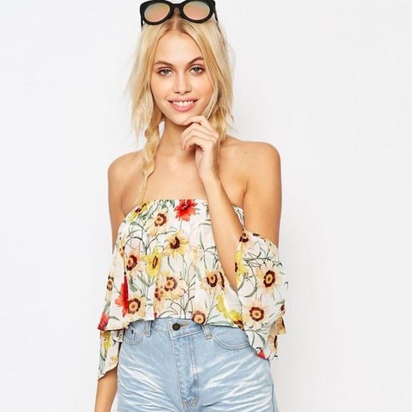 Wildfox off the shoulder crop top - Picture 8 of 8
